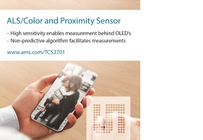 ams, 스마트폰 OLED 화면 뒤에서 주변광 측정이 가능한 광학 센서 출시