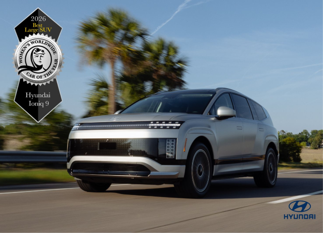 현대차 아이오닉 9, 2026 세계 여성 올해의 차 ‘최고의 대형 SUV’ 부문 수상