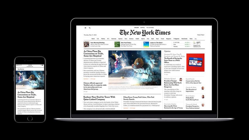 뉴욕타임즈, 모바일환경에 적합하게 웹사이트 리디자인