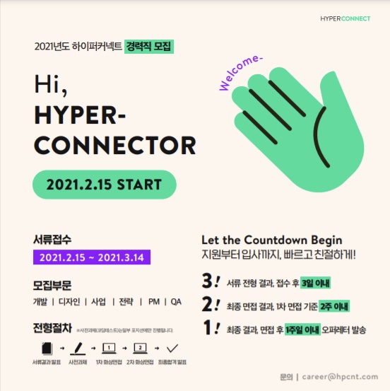 하이퍼커넥트, 2021년 대규모 경력직 채용